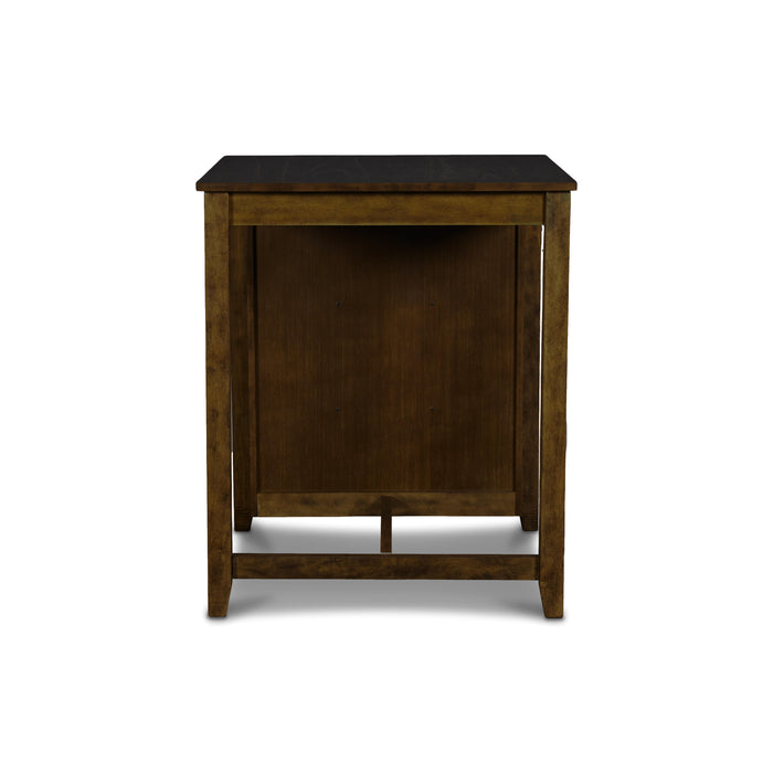 GIA 30" COUNTER TABLE W/2 CHAIRS & STG SHELF-BROWN