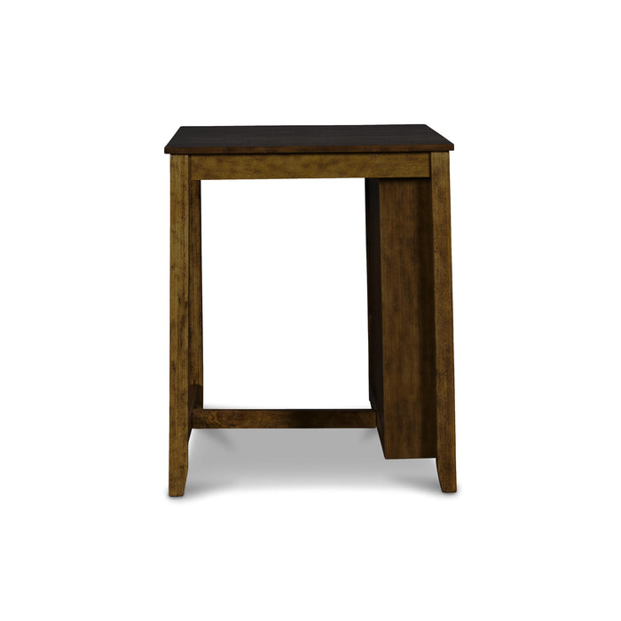 GIA 30" COUNTER TABLE W/2 CHAIRS & STG SHELF-BROWN