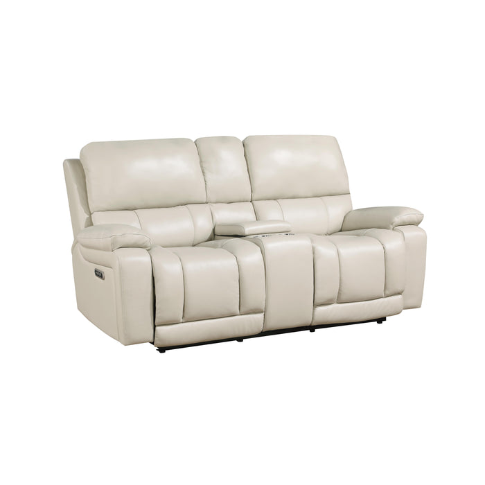 CICERO RECLINING CONSOLE LOVESEAT-CREAM