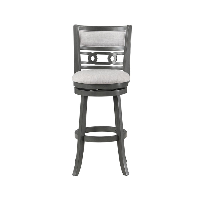GIA 29" SWIVEL BARSTOOL-GRAY W/GRAY FABRIC SEAT