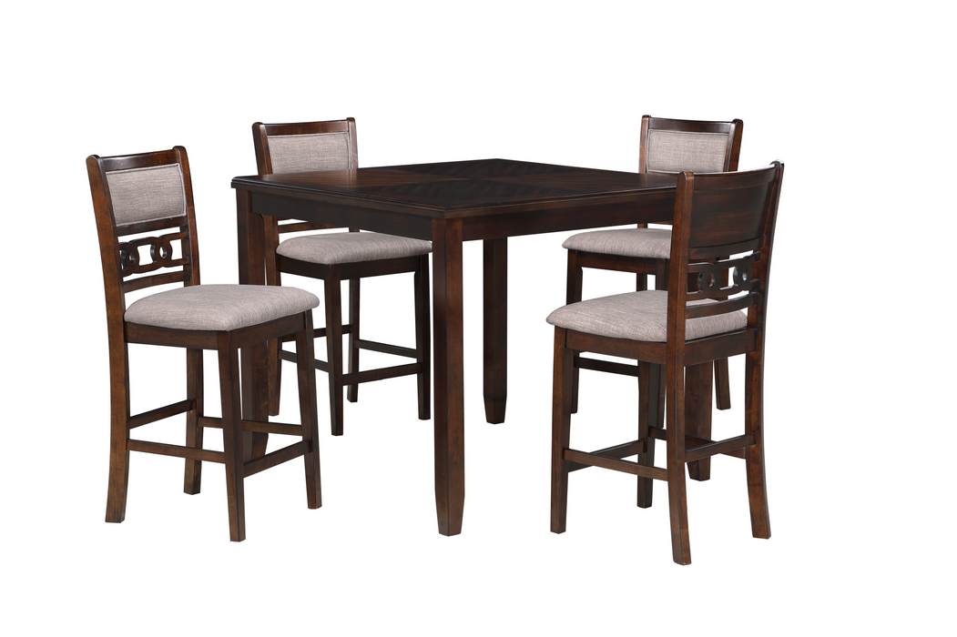 GIA 5PC 42" SQUARE COUNTER TABLE & 4 CHAIRS-CHERRY - Esencia Home Furniture (Fontana, CA)