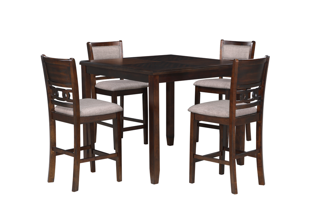 GIA 5PC 42" SQUARE COUNTER TABLE & 4 CHAIRS-CHERRY - Esencia Home Furniture (Fontana, CA)