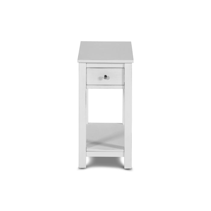 NOAH END TABLE WITH DRAWER-WHITE
