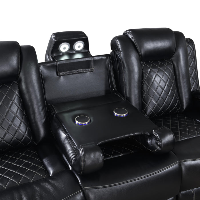 ORION SOFA W/ PWR FR & HR-BLACK