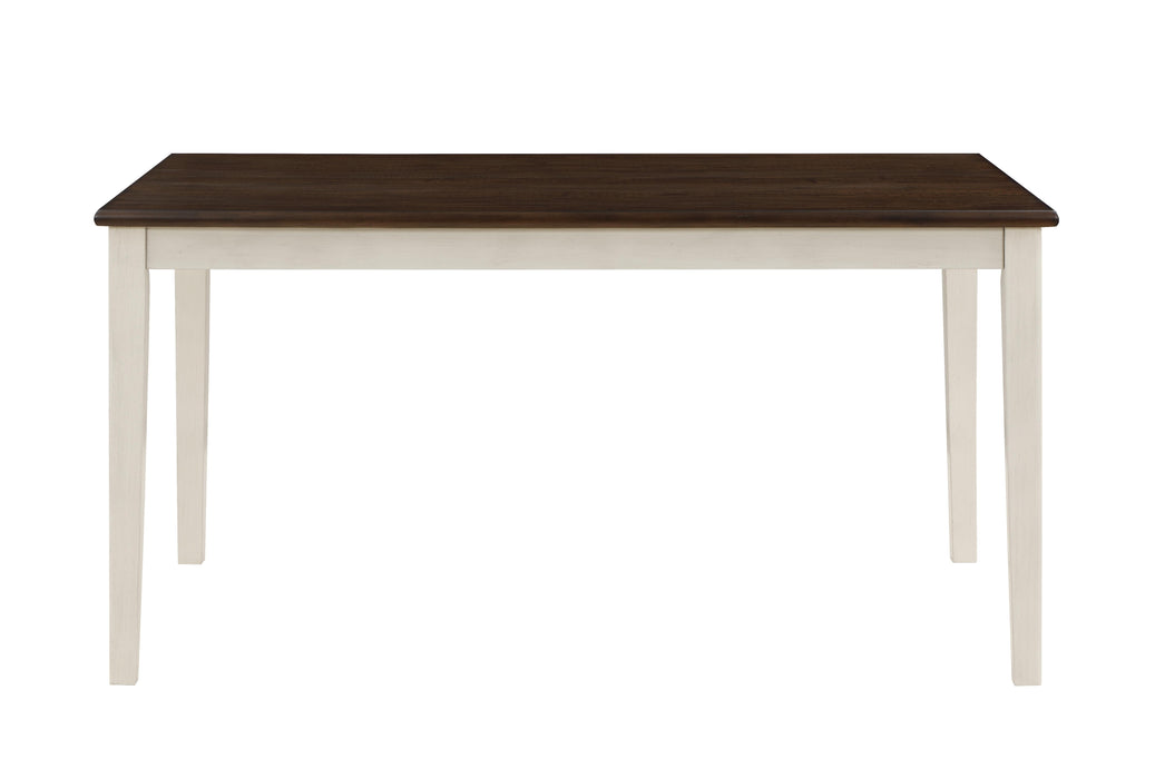 HUDSON 60" RECTANGLE DINING TABLE & 4 CHAIR S-BROWN/CREME - Esencia Home Furniture (Fontana, CA)