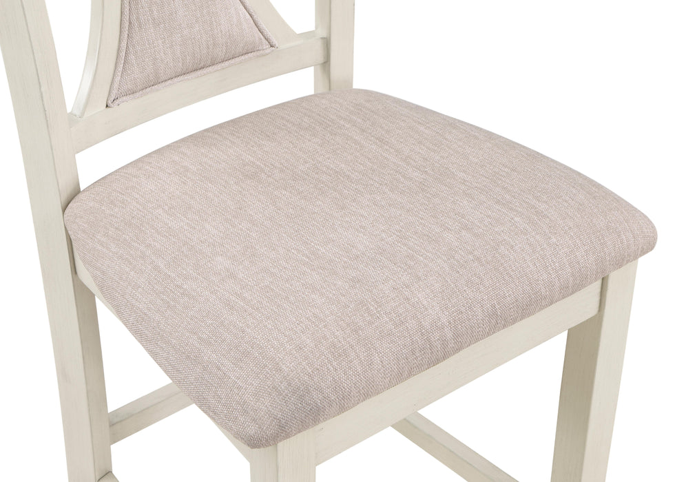 HUDSON 42" ROUND COUNTER TABLE & 4 CHAIR SET-BROWN/CREME - Esencia Home Furniture (Fontana, CA)