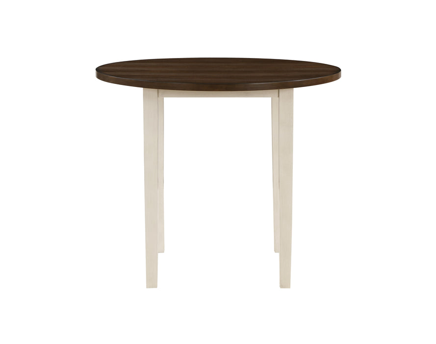 HUDSON 42" ROUND COUNTER TABLE & 4 CHAIR SET-BROWN/CREME - Esencia Home Furniture (Fontana, CA)