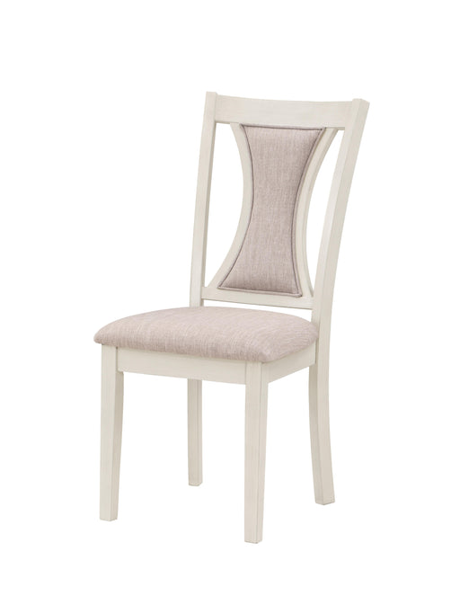 HUDSON 60" RECTANGLE DINING TABLE & 4 CHAIR S-BROWN/CREME - Esencia Home Furniture (Fontana, CA)