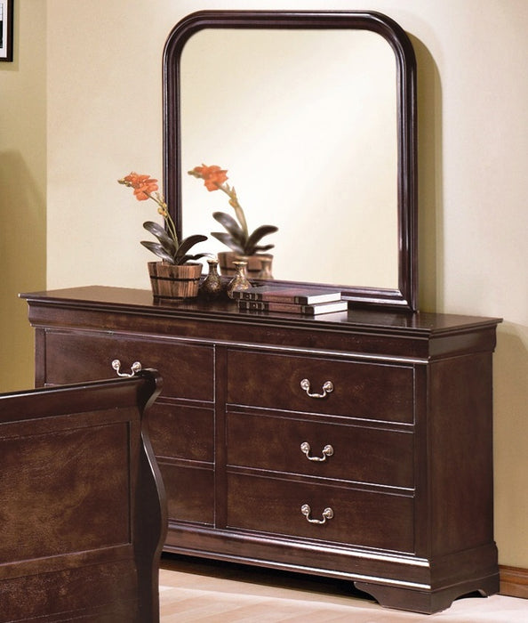 Crown Mark Furniture Louis Philip Dresser in Dark Cherry