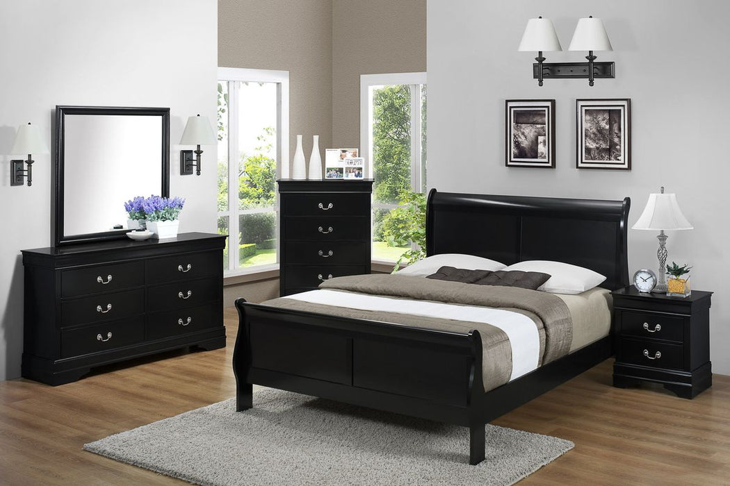 Crown Mark Furniture Louis Philip Dresser Mirror in Black
