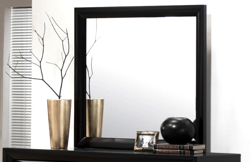 Crown Mark Furniture Emily Dresser Mirror in Black
