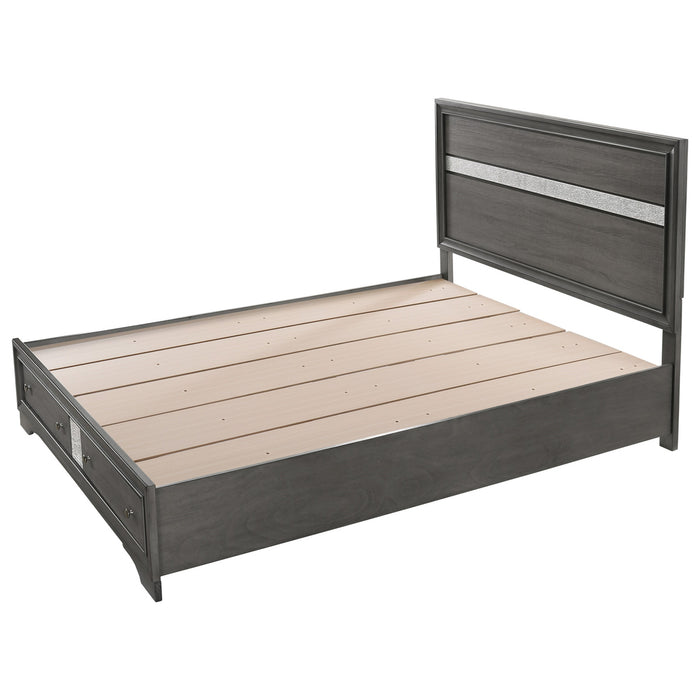 Crown Mark Regata King Storage Bed in Grey