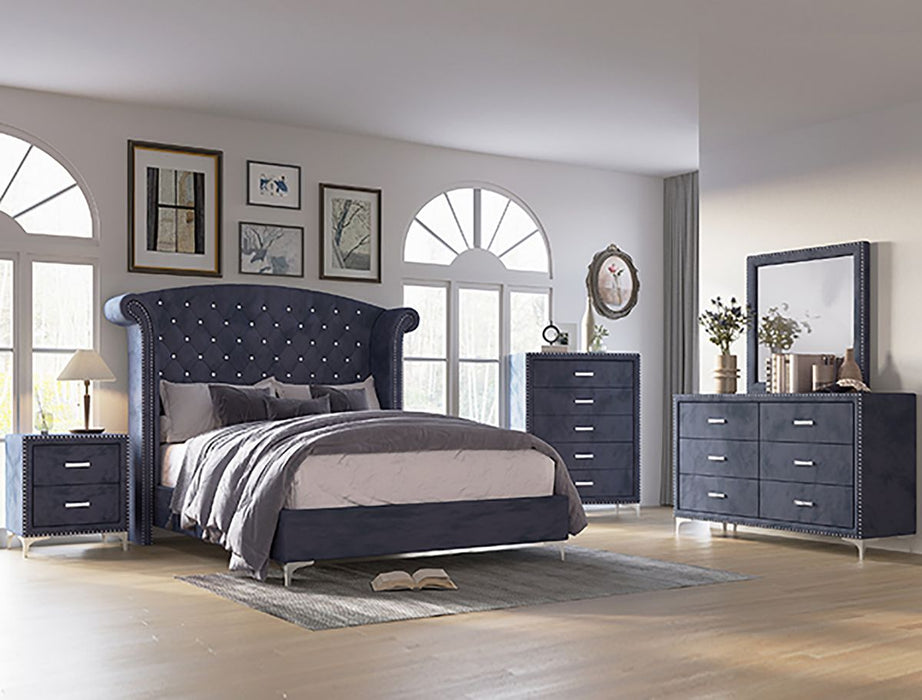 Crown Mark Furniture Lucinda Dresser Mirror in Gray