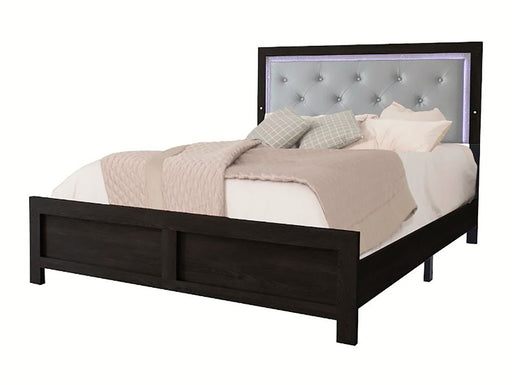 Crown Mark Furniture Jaylen Queen Upholstered Panel Bed in Black image
