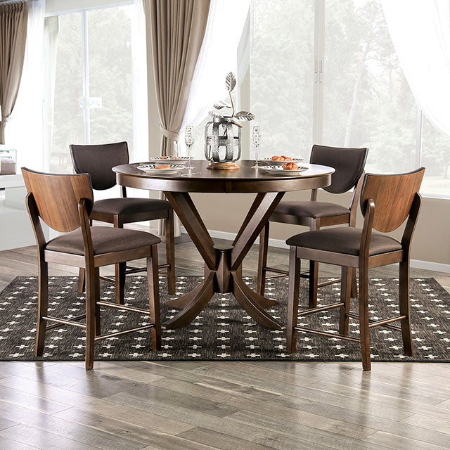 Marina 5 PC Dining Table Set Walnut