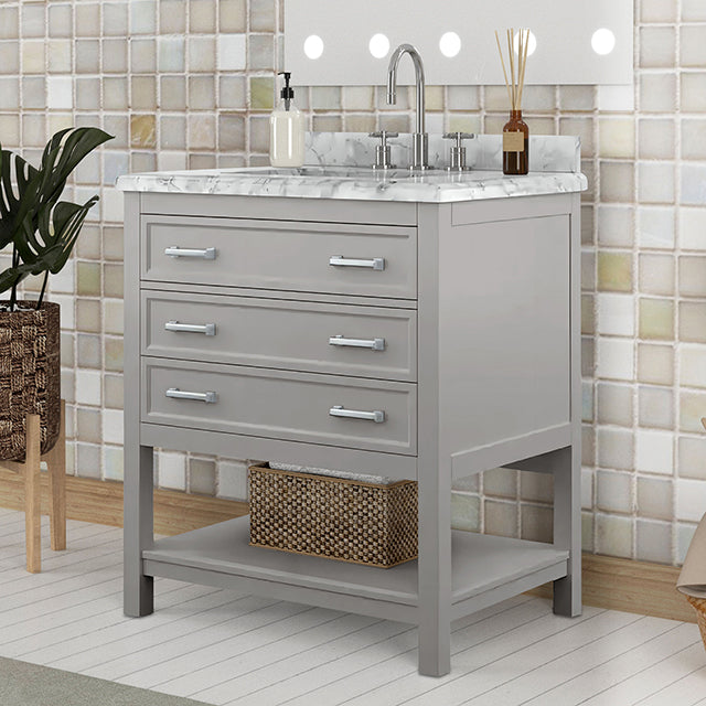Reston Vanity with Top/ Sink - Esencia Home Furniture (Fontana, CA)